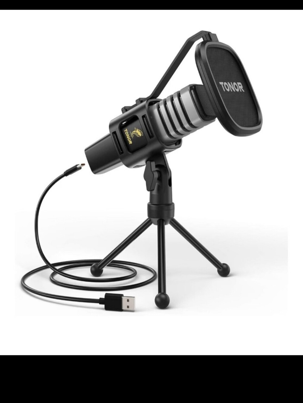 TONOR USB Condenser Microphone with Tripod Stand and Pop Filter